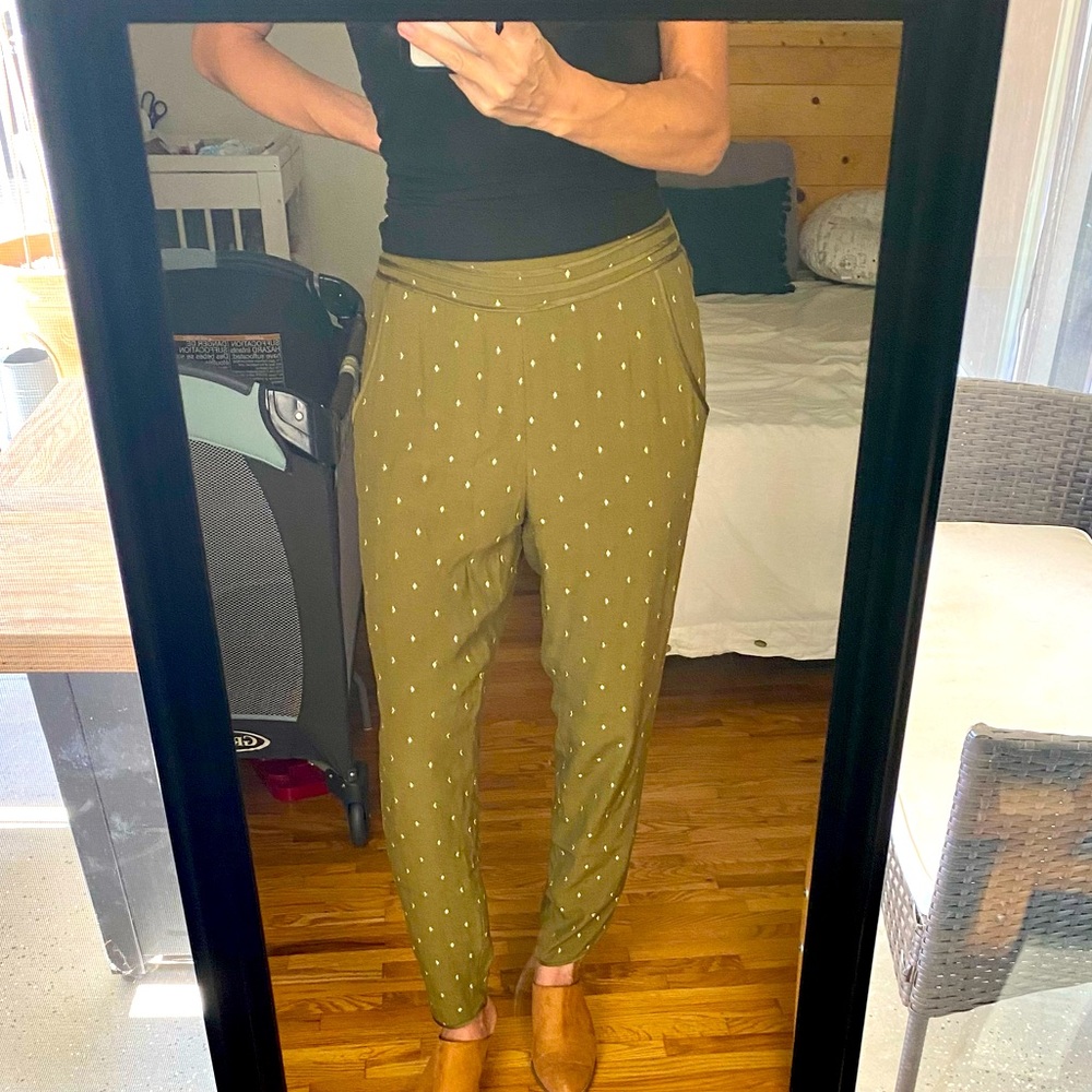 Anthropologie embroidered ankle pants